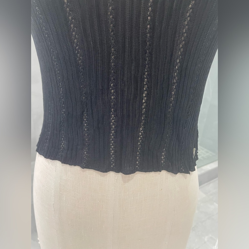 CHANEL BLACK CROP TOP SIZE 38 - Picture 9 of 17